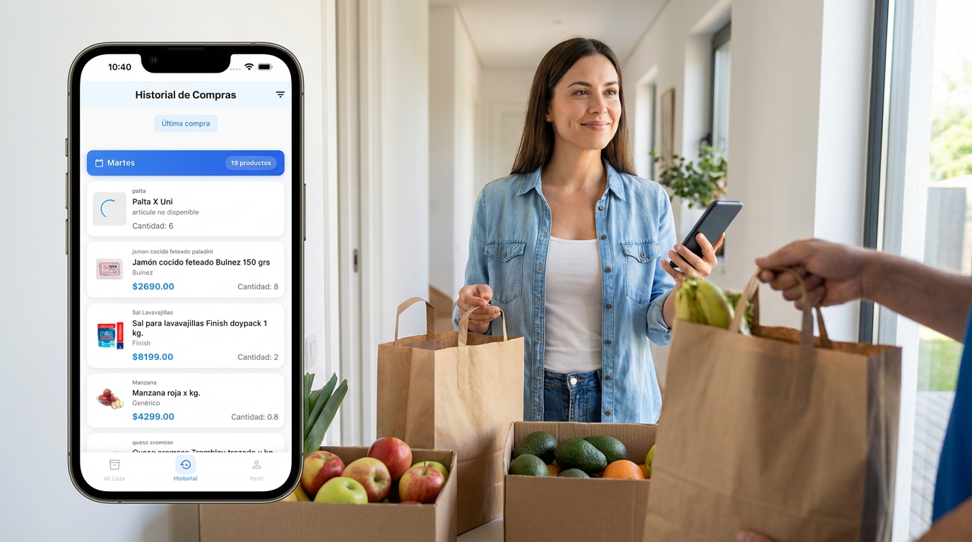 Recibiendo el pedido en casa